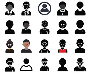 Profile User icon set. profile vector glyph flat icon, User icon set, Simple Set of Users Related Vector Line Icons.