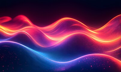 A neon wavy line with motion blur effects, giving the impression of high-speed movement
