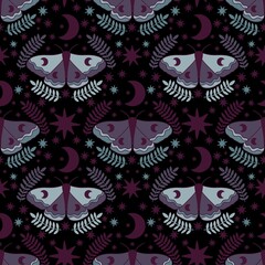 Summer animals seamless moth and butterfly pattern for wrapping paper