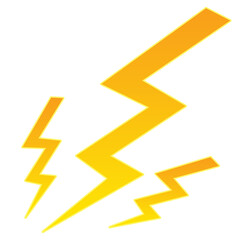 Lightning bolt icon. Flash of lightning, Thunderstorm. Energy, electricity, power icon yellow orange color