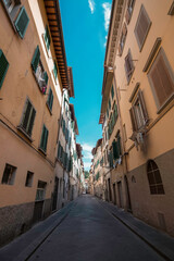 Small Italian Street With Old Houses In Florence, Italy