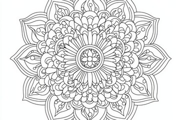 Intricate Mandala Design for Coloring, Nature-Inspired Floral Patterns, Relaxation and Mindfulness, Art Therapy and Creativity, Stress Relief and Artistic Expression