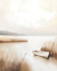 Vintage landscape art painting, wall art, design, realistic, textured painting