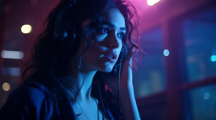 A photo of a girl handling calls and providing excellent services to customer