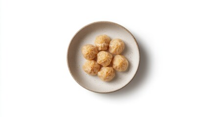 Steamed Dim Sum on Speckled Plate - Top View
