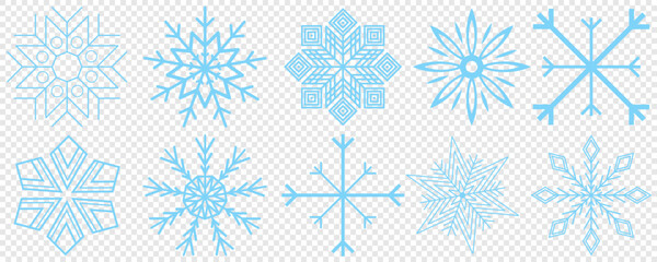 Set of Snowflakes Christmas design vector. Snowflakes icons. White Snowflake. Snowflakes template. Snow winter. Snowflakes icons. Snowflake vector icon