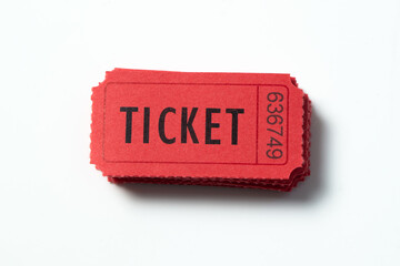 Red vintage admission tickets