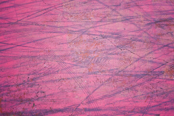Close up surface red floor with bicycle tire marks textured background
