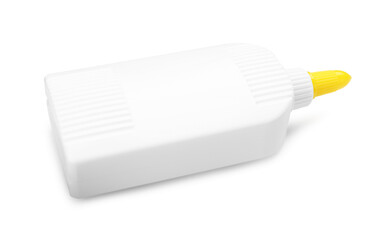 One bottle of glue isolated on white