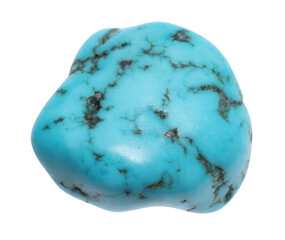 Beautiful turquoise isolated on white. Natural gemstone