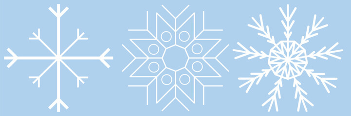 Snowflakes icon set. Snow sign. Snowflakes template. Snowflake winter. Snowflakes icons. Winter icon. Snowflake collection. Vector Illustration. Vector Graphic. EPS 10