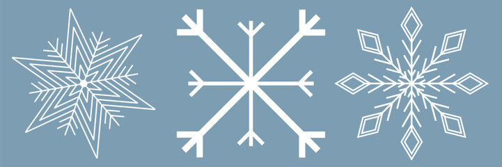 Snowflakes icon set. Snow sign. Snowflakes template. Snowflake winter. Snowflakes icons. Winter icon. Snowflake collection. Vector Illustration. Vector Graphic. EPS 10