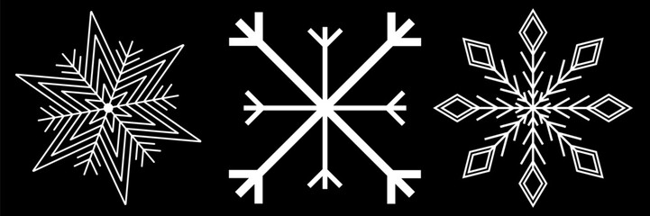 Fototapeta premium Snowflakes icon set. Snow sign. Snowflakes template. Snowflake winter. Snowflakes icons. Winter icon. Snowflake collection. Vector Illustration. Vector Graphic. EPS 10