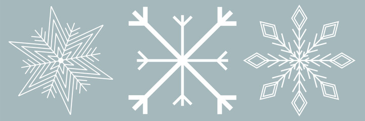 Snowflakes icon set. Snow sign. Snowflakes template. Snowflake winter. Snowflakes icons. Winter icon. Snowflake collection. Vector Illustration. Vector Graphic. EPS 10