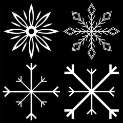Snowflakes icon set. Snow sign. Snowflakes template. Snowflake winter. Snowflakes icons. Winter icon. Snowflake collection. Vector Illustration. Vector Graphic. EPS 10