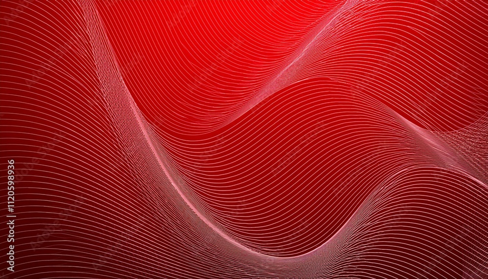 Poster abstract lines pattern technology on red gradients background. generated image