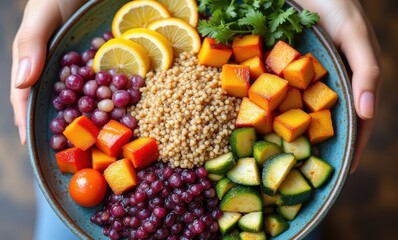 Vibrant fruit and vegetable platter