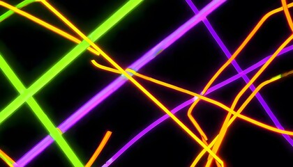 Abstract Neon Lines – Glowing Background with Random Intersections
