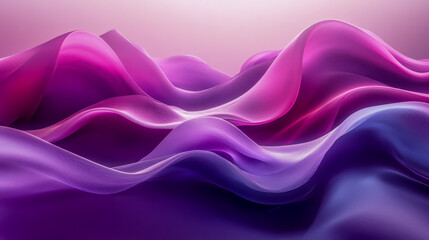 Abstract pink and purple flowing waves in soft light