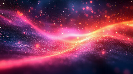 Fototapeta premium Vibrant abstract waves with glowing particles in motion