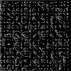 Set of drawn lettering and calligraphy swirls, squiggles. Vector ink decorations for composition. Element design. Wallpaper with white pattern.