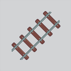 Pixel art illustration Railway Train. Pixelated Train Path. Railway Train Path List icon pixelated for the pixel art game and icon for website and video game. old school retro.