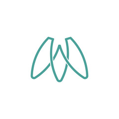 letter abstract bug wings simple logo vector