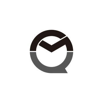 letters gmq simple round geometric logo vector