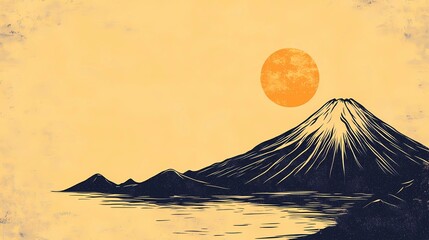 Mythical landscape of Japan featuring dreamlike forests and sacred symbols, perfect for traditional meets fantasy artwork.