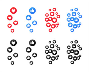 Likes. Different styles, color, social media likes. Vector 10 eps.