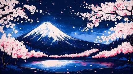 Mythical landscape of Japan featuring dreamlike forests and sacred symbols, perfect for traditional meets fantasy artwork.