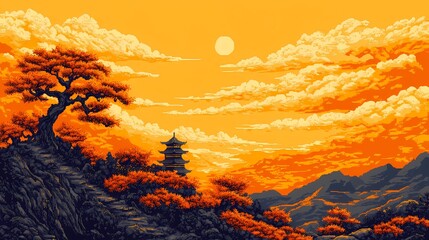 Surreal Japanese fantasy scene with torii gates and spirit mists, ideal for mythological visuals and folklore-based concept designs.