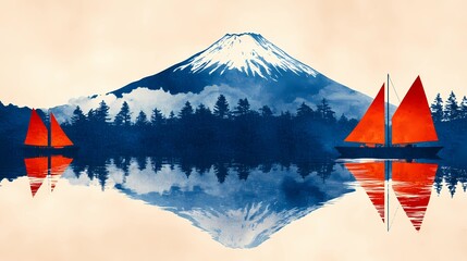 Surreal Japanese fantasy scene with torii gates and spirit mists, ideal for mythological visuals and folklore-based concept designs.