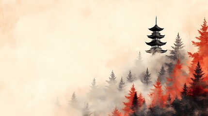 Surreal Japanese fantasy scene with torii gates and spirit mists, ideal for mythological visuals and folklore-based concept designs.