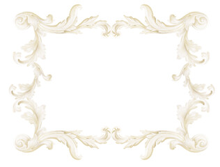 Victorian Baroque Watercolor Frames, Ornamental Borders, Elegant Beige Designs for Scrapbooking and Junk Journals