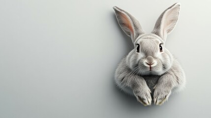 Obraz premium Cute Sitting Rabbit: A Fluffy Friend