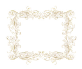 Victorian Baroque Watercolor Frames, Ornamental Borders, Elegant Beige Designs for Scrapbooking and Junk Journals