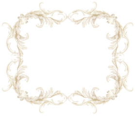 Victorian Baroque Watercolor Frames, Ornamental Borders, Elegant Beige Designs for Scrapbooking and Junk Journals