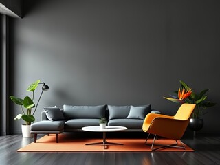 "Modern Zoom Background Agency Wall - Dark Grey