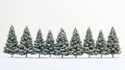 Obraz premium Majestic evergreens in snowy winter landscape