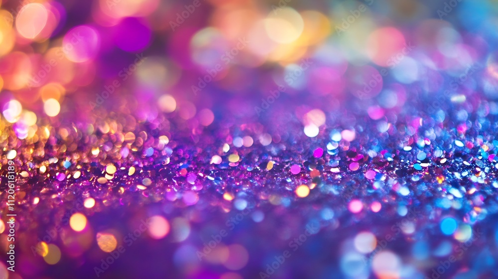 Leinwandbilder vibrant abstract background with multicolored bokeh and glittering lights : generative ai