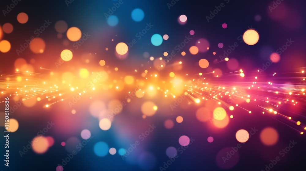 Aufkleber Vivid Multicolored Bokeh Light Background for Festive Celebrations : Generative AI