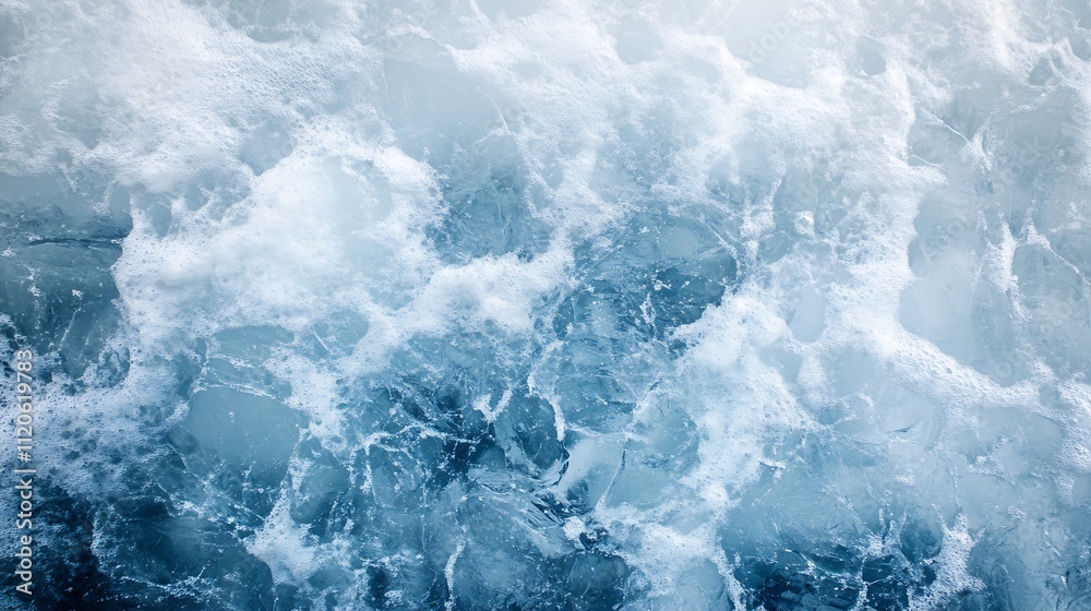 Poster Soothing foam and ice texture for wintry backgrounds : Generative AI