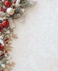 A festive Christmas border featuring vibrant red and gold ornaments, perfect for enhancing holiday-themed designs and decorations.