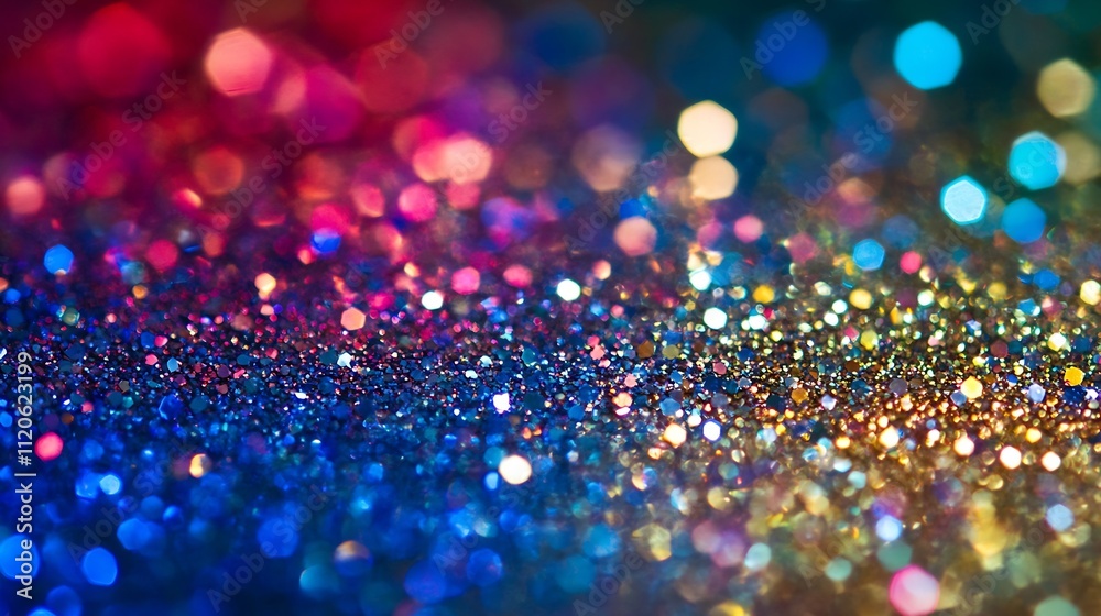 Leinwandbilder abstract colorful glitter bokeh background with vibrant sparkling effect : generative ai