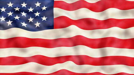Obraz premium Vibrant American Flag Banner with Waving Design