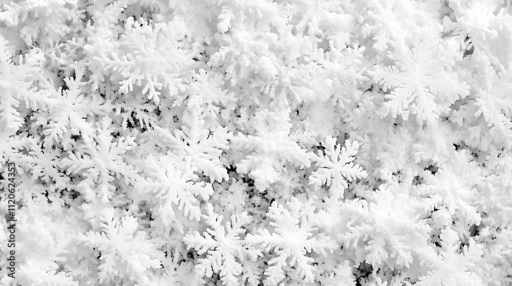 Aufkleber White and fluffy snowflake texture creating a serene winter background for seasonal and festive designs : Generative AI