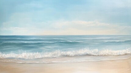 Fototapeta premium Tranquil seaside scene with gentle waves