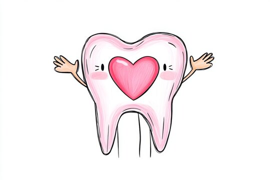 recommend clip art: A stylized design of a tooth outline with a heart inside, representing caring dental services