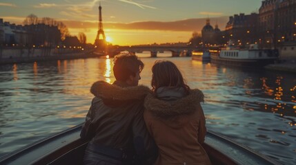 Romantic Sunset Cruise on the Seine River in Paris